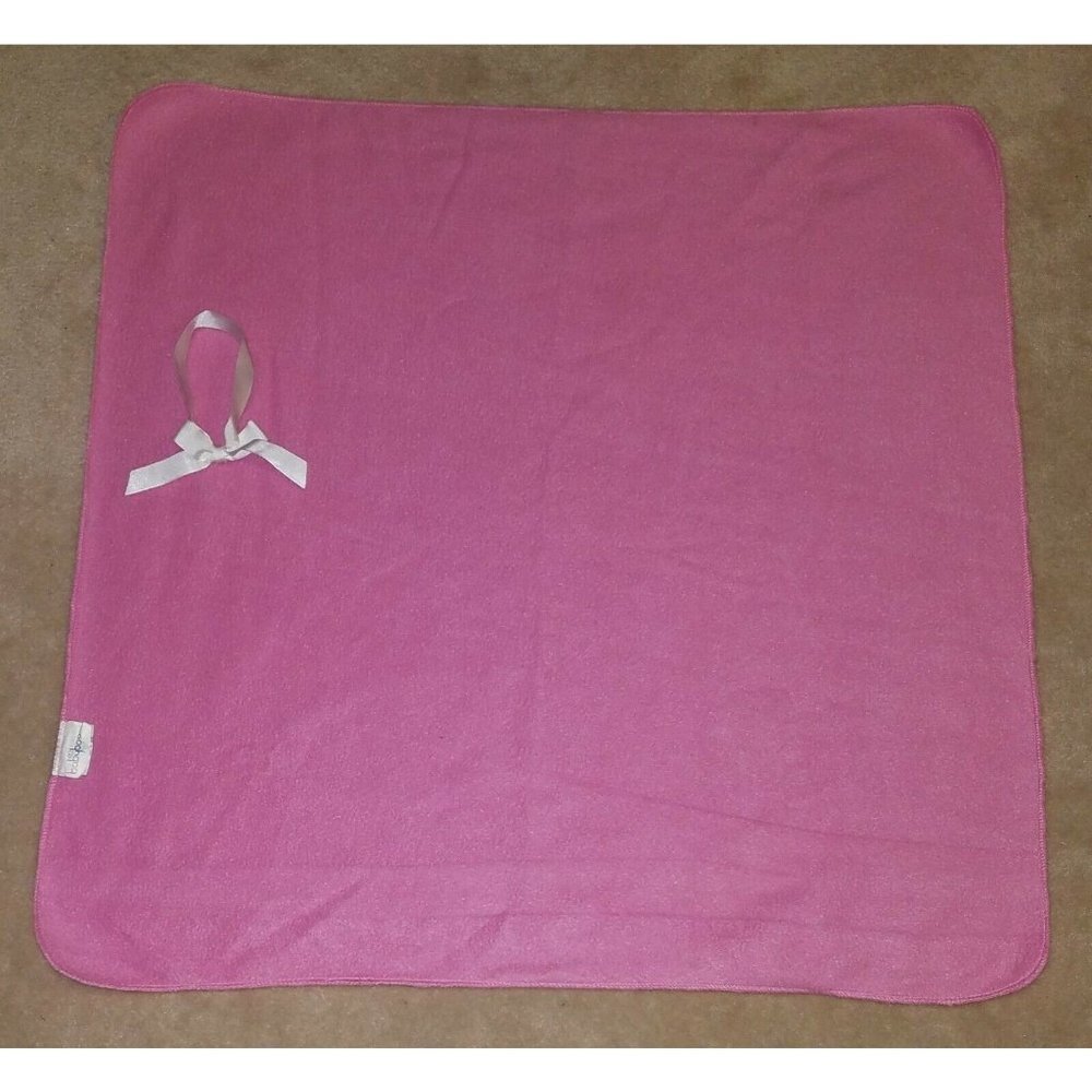 Baby Boom Pink Fleece Blanket Soft Lovey Girl White Bow